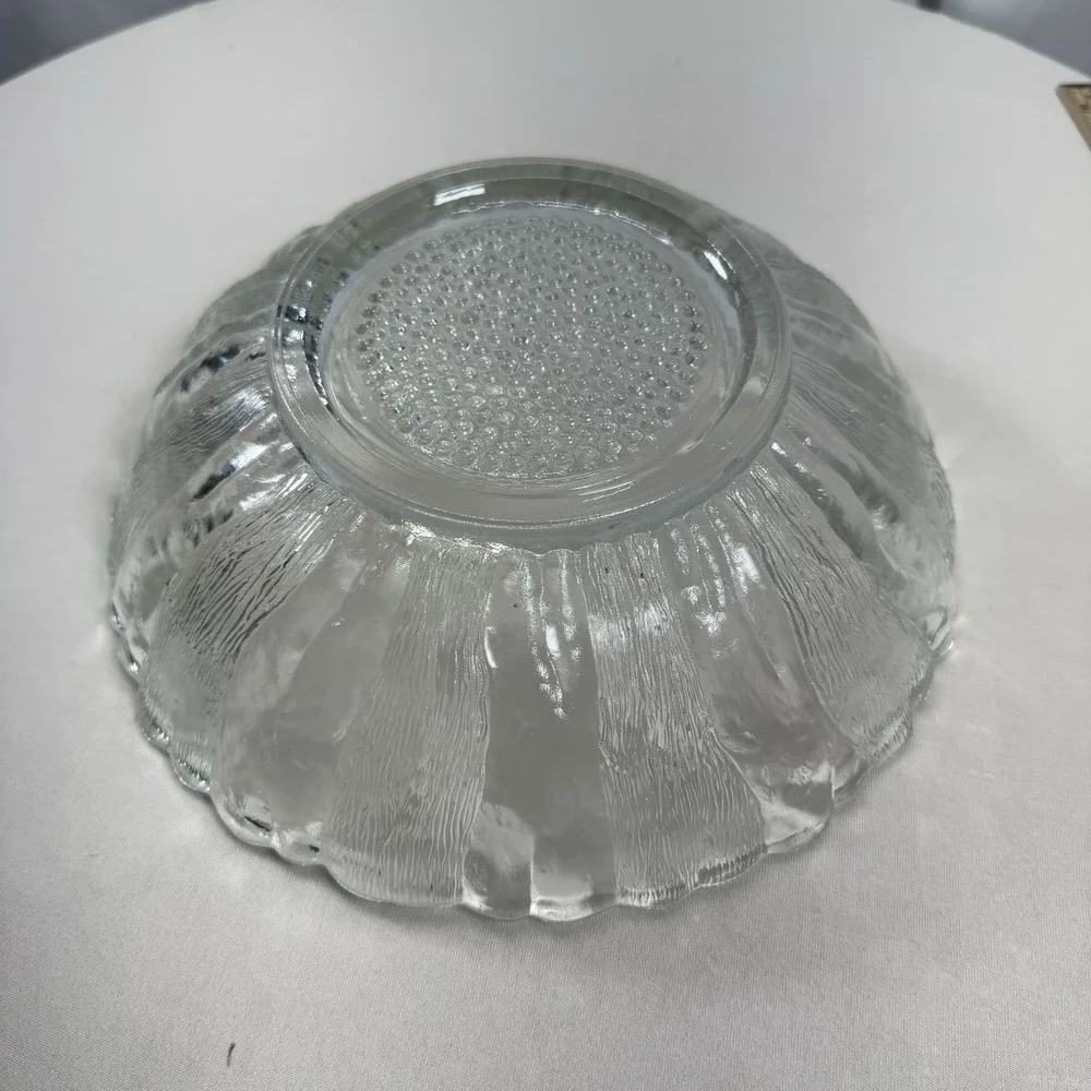MCM Anchor Hocking Country Estate Clear Glass Sunflower‎ Dish 1960's